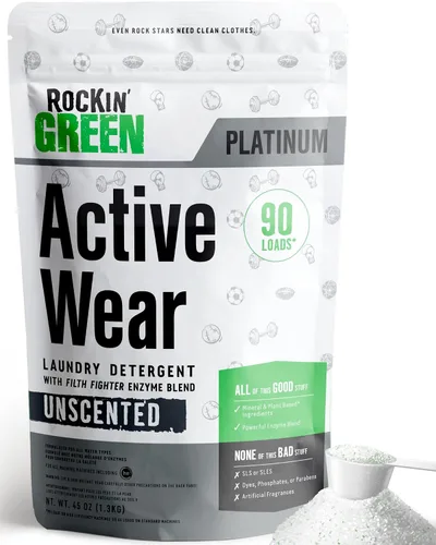 Vista 15 de Cápsulas detergentes Rockin' Green Active Wear para el deporte sin perfume 40 cargas