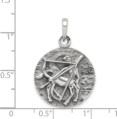 Vista 3 de Collar con colgante de plata de ley 925 con dije de horóscopo sagitario vintage del zodiaco, joyería fina de Sagitario para mujer, regalos para ella