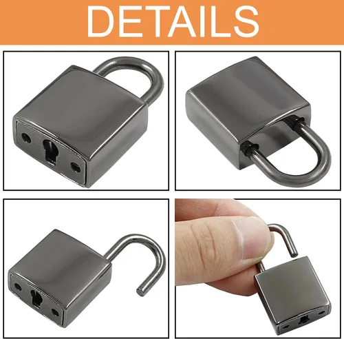 Vista 3 de Piutouyar Mini cerradura con llave, cerradura de equipaje pequeña, candado pequeño con llaves, cerradura de diario de metal, cerradura de bronce