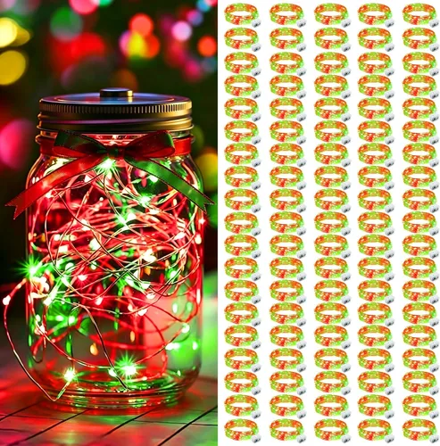 Vista 34 de AIKEI Paquete de 12 luces LED de hadas que funcionan con pilas, guirnaldas de luces impermeables de 7 pies, 20 luces LED de luciérnagas estrelladas