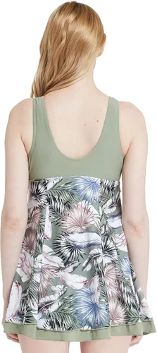 Vista 9 de Wantdo - Vestido de baño adelgazante, traje de baño de una pieza estilo pavo real, vintage, para mujer