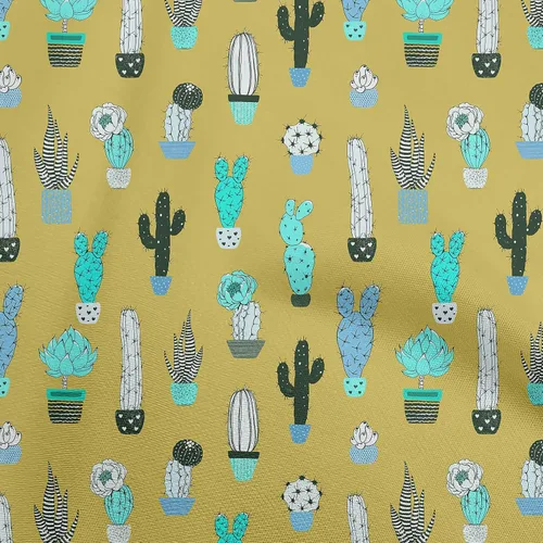Vista 11 de oneOone Cotton Flex Black Fabric Cactus Quilting Supplies Print Sewing Fabric by The Yard 40 Inch Wide-9C