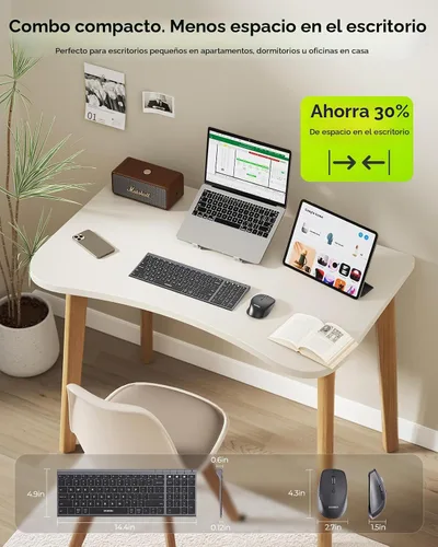 Vista 8 de seenda COE401 3-Device Bluetooth Teclado Ratón Combo, Silencioso, Negro