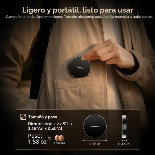 Vista 7 de DIGIERA SSD portátil magnético de 1 TB, unidades de estado sólido externas con USB-C 3.2 Gen 2x2, velocidad de hasta 2000 MB/s, compacta y duradera