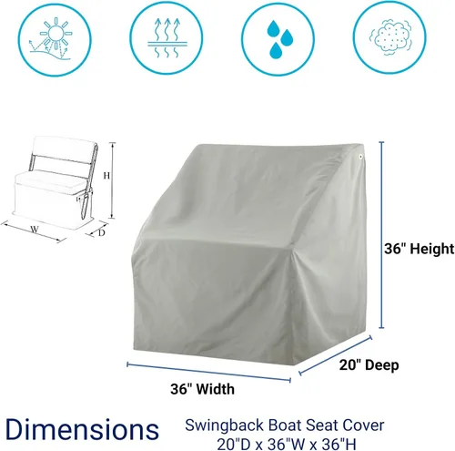 Vista 5 de Savvycraft Funda Impermeable para Asiento de Barco con Respaldo Abatible, Poste de Apoyo, Funda para Asiento de Barco con Hielera de Respaldo