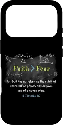 Vista 30 de Faith > Fear 2 Timothy 1:7 Christian Verse Math Equation Case for iPhone 17