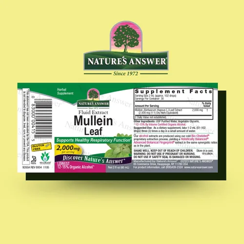 Vista 2 de Nature's Answer Extracto líquido de hoja de gordolobo, 2 fl oz (2.0 fl oz)