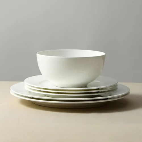 Vista 7 de Stone Lain Aria Bone China - Juego de vajilla de 12 piezas, color blanco