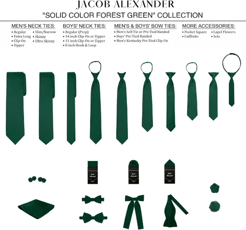 Vista 62 de Jacob Alexander Corbata regular de los hombres de color sólido