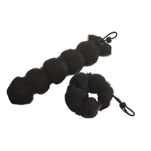 Vista 3 de Bun Maker - Estilizadores de cabello de espuma para mujer, 2 unidades (1 grande, 1 pequeña), negro, accesorios de material de esponja