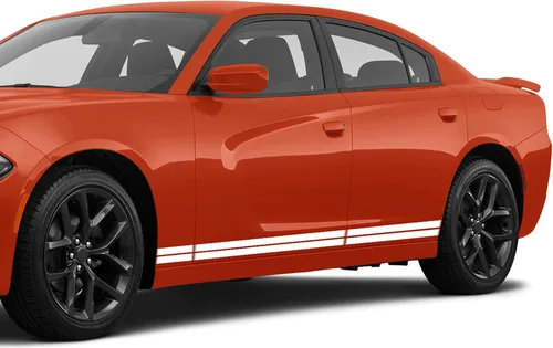 Vista 7 de Calcomanías de vinilo con rayas laterales compatibles con Dodge Charger (negro)