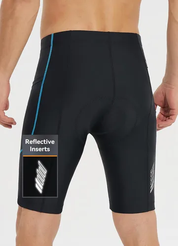 Vista 2 de BALEAF Pantalones cortos de ciclismo acolchados de licra para ciclismo de carretera MTB con bolsillos acolchados con cremallera UPF 50+