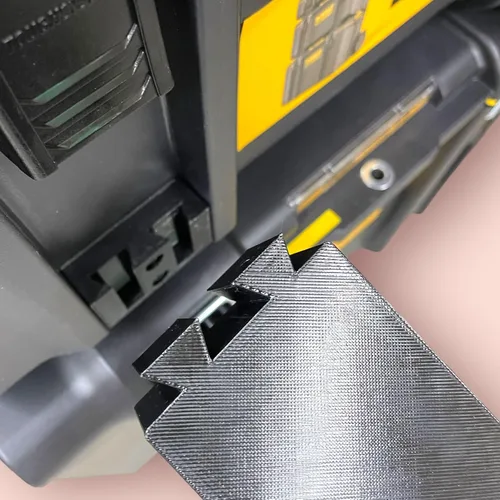 Vista 8 de Soporte de regla cuadrado en T de doble nivel con borde cuadrado 5 en 1 compatible con Dewalt Tough Systems 2.0, ABS impreso en 3D, 5 pulgadas
