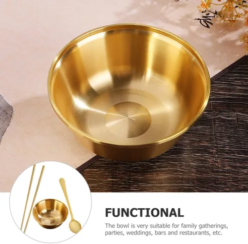 Vista 8 de GANAZONO Palillos 1 juego de cuenco de latón para ofrendas budistas, cuenco de agua bendita, cuenco de yoga y meditación, cuenco de ensalada