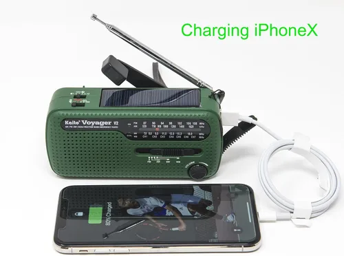 Vista 3 de Mejor NOAA Portátil Solar/Manivela de mano AM/FM, onda corta y NOAA Radio de emergencia meteorológica con cargador de teléfono celular USB