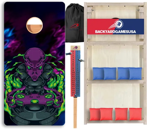 Vista 17 de CornholeGamesUSA Pro - Juego de tablas de Cornhole Fabricado en Estados Unidos Abedul báltico 3/4 Sin rebote Patas triples gruesas Dos