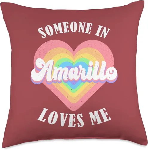 Vista 4 de Someone In Amarillo Loves Me City Heart Throw Pillow