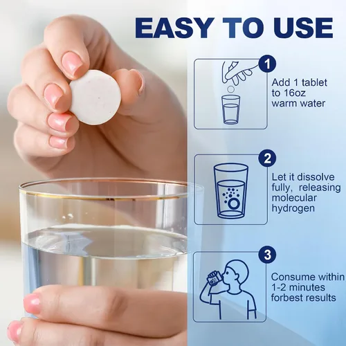 Vista 6 de Comprimidos de Hidrógeno Molecular (12 PPM) - 90 Unidades Suplemento H2 de Alta Potencia con Magnesio - Generador de Agua de Hidrógeno de Disolución