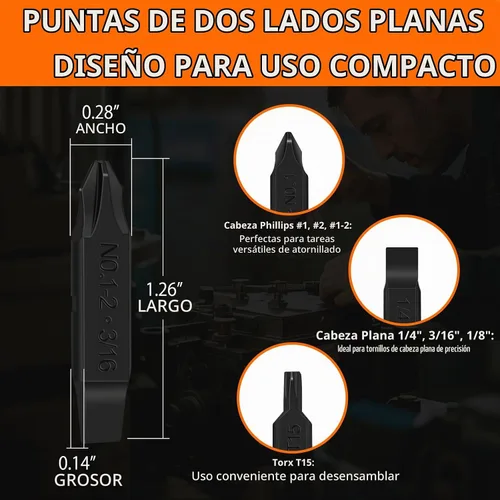 Vista 5 de NexTool Kit de brocas AS2, juego de puntas de destornillador de doble extremo (paquete de 10)