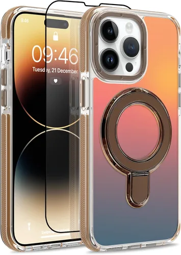 Vista 180 de Funda magnética para Google Pixel 10 Pro XL [compatible con Magsafe] [bonito diseño fluorescente de moda] a prueba de golpes, delgada, translúcida