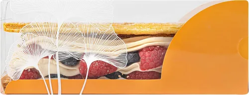 Vista 9 de Restaurantware Caja rectangular de plástico transparente Eclair, 100 unidades Naranja