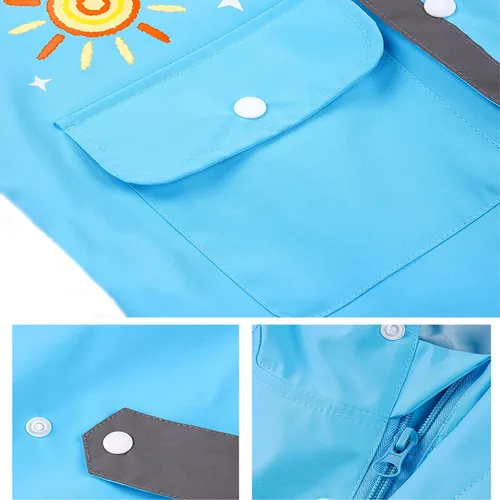 Vista 4 de Traje de lluvia impermeable de una pieza para niños pequeños, tallas S-XL de 1 a 6 años