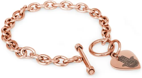 Vista 30 de Pulsera y Collar con Dijes de Símbolos de Corazón de Acero Inoxidable Solo pulsera de plata