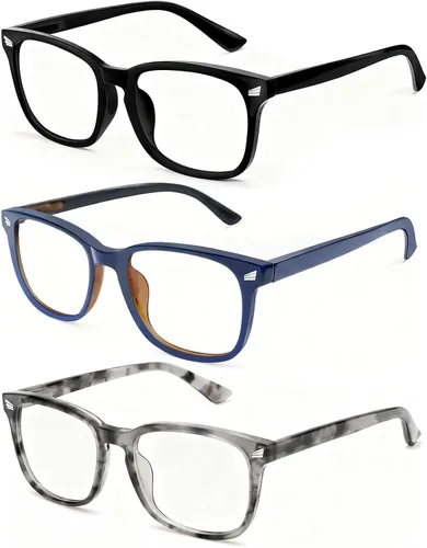 Vista 45 de Lentes de luz azul para mujeres y hombres 99% de bloqueo de luz azul para computadora, juegos, televisión, pantalla de teléfono, marco cuadrado