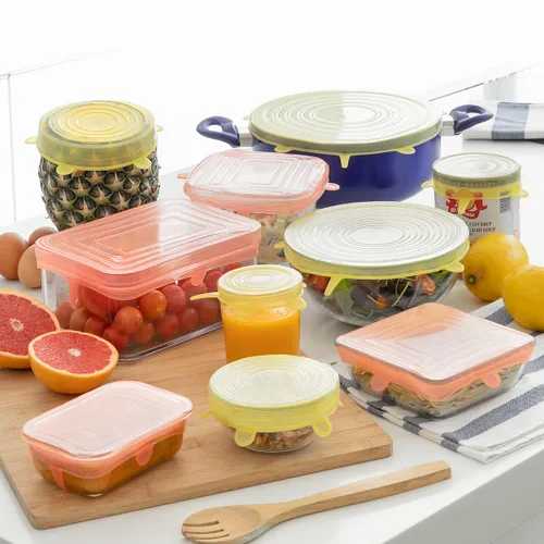 Vista 2 de Set de 10 Tapas de Cocina Reutilizables y Ajustables Lilyd InnovaGoods
