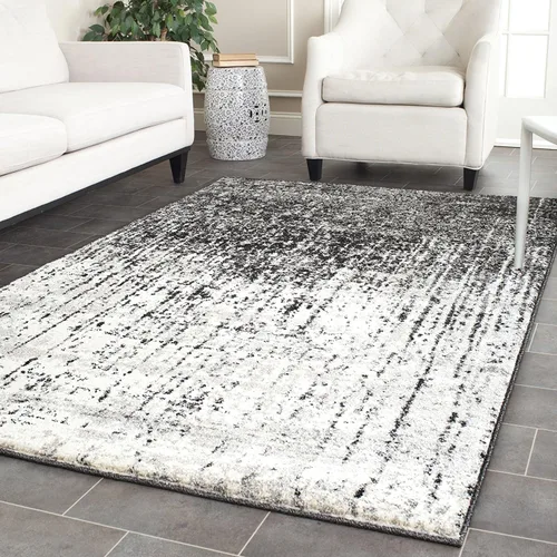 Vista 16 de SAFAVIEH Retro Collection - Alfombra decorativa de 2 x 3 pies, color negro y gris claro, diseño abstracto moderno, no desprende pelusa y de fácil