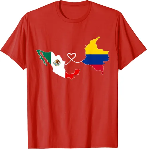 Vista 78 de Camiseta Half Colombian Half Mexican Flag Map DNA Mexico Colombia