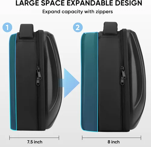 Vista 7 de BnLnHOGVR Quest 3 - Funda de transporte compatible con Meta Quest 3Quest 2, mochila bandolera de gran capacidad para correa de cabeza Elite
