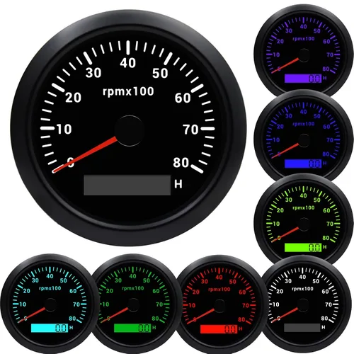 Vista 9 de Tacómetro de 85 mm RPM Medidor de tacómetro de 6000 RPM Tacómetros de reemplazo automotriz 0-6000 RPM Tacometro Medidor LED para automóvil Auto
