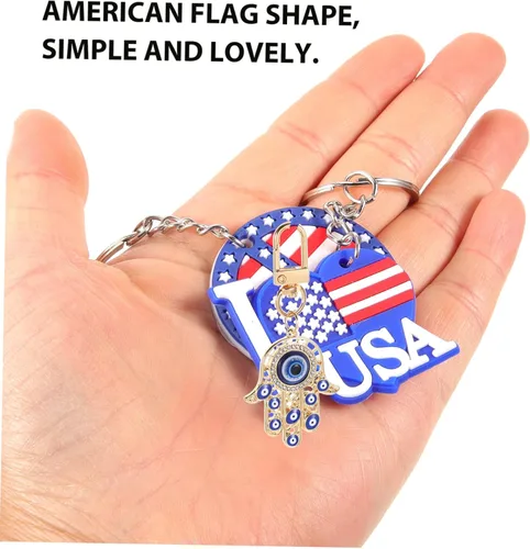 Vista 9 de CORHAD Bandera de Estados Unidos, 12 piezas, llavero para bolso, cartera, llavero, cartera, llavero, bolso, recuerdos, bandera de gel de sílice