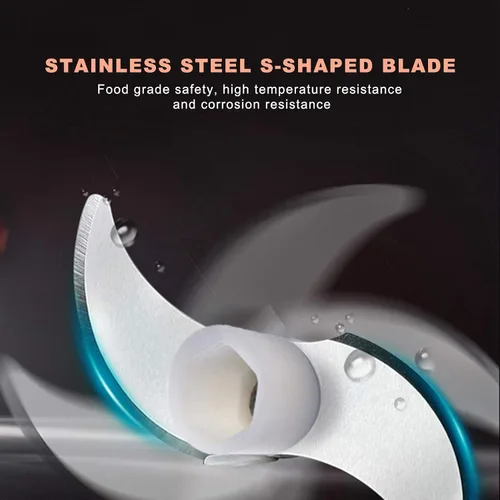 Vista 5 de Picadora eléctrica de carne de 8.5 fl oz, picadora de alimentos de cocina con carga USB, mezclador de alimentos complementario multifuncional