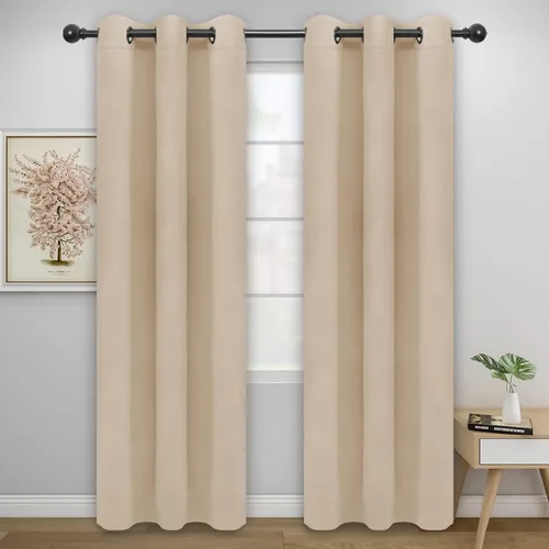 Vista 167 de Easy-Going - Cortinas opacas para dormitorio, aislamiento térmico sólido con ojales, cortinas de ventana para reducción de ruido, cortinas