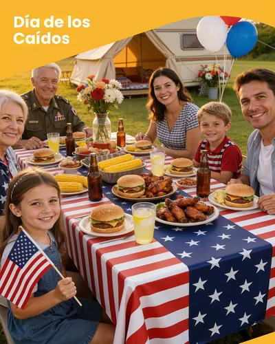 Vista 6 de Mantel de bandera estadounidense, paquete de 4 manteles patrióticos desechables de 54 x 108 pulgadas para mesas de 6 pies, decoraciones del 4