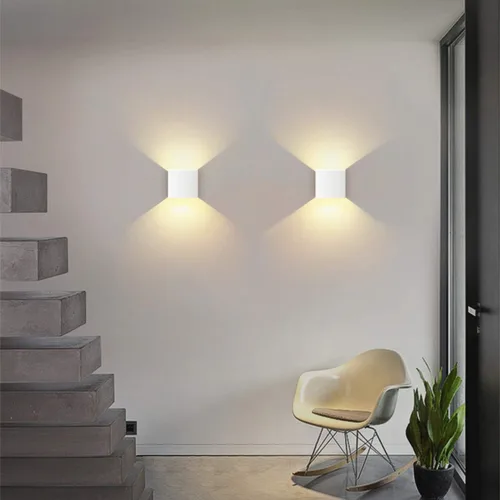 Vista 7 de Lightess Lámpara de pared moderna regulable de 10W con cable, aplique de pared interior mini de metal con iluminación hacia arriba y abajo, lámpara