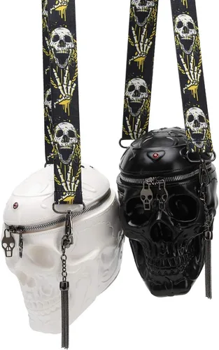 Vista 3 de Bolsos de mano de calavera para mujer, bolso de hombro, bolso cruzado de calavera, bolso gótico, monedero, regalo de fiesta de vacaciones