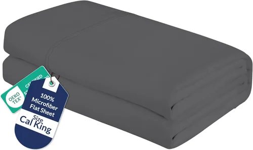 Vista 75 de Royale Linens Sábana Plana Individual – Sábanas Planas de Microfibra Cepillada Ultra Suave 1800 Solamente – Sin Arrugas y Resistentes a las Manchas
