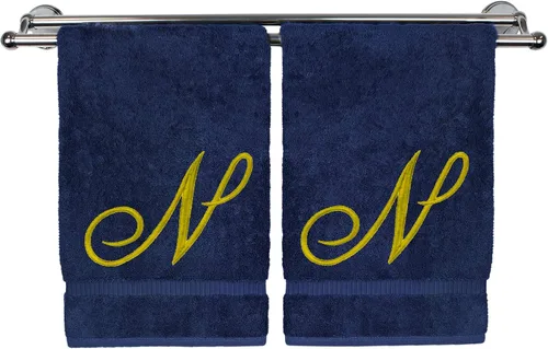 Vista 12 de Toalla de mano con monograma, regalo personalizado, 16 x 30 pulgadas, extra absorbente, 100% algodón turco, acabado de rizo suave, para baño, cocina