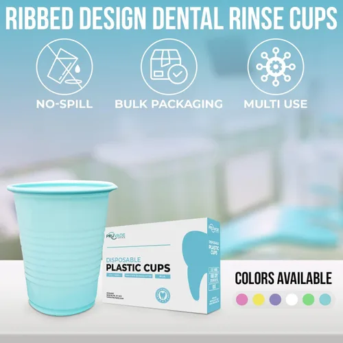Vista 7 de Vasos desechables Paquete de 500 Vasos de baño de plástico azules de 5 onzas, perfectos para medicina, agua, enjuague, enjuague bucal, fiestas
