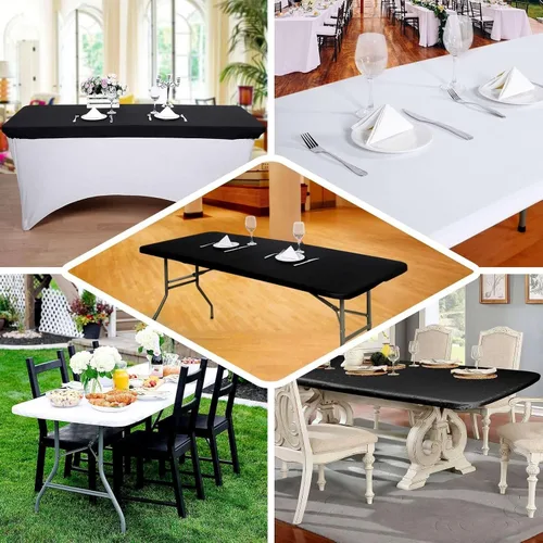 Vista 4 de Efavormart - Mantel para banquetes de elastano elástico de 4 pies, color negro