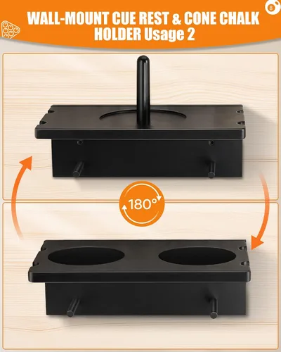 Vista 6 de Soporte para taco de pared 2 en 1, soporte para tazas o tizas, color Negro