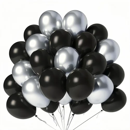 Vista 21 de Globos rojos y negros, paquete de 100 unidades, 12 pulgadas A1-rojo negro