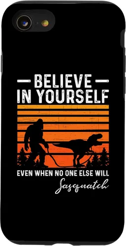 Vista 13 de Funda divertida para iPhone 15 Bigfoot Sasquatch Tyrannosaurus Rex Believer
