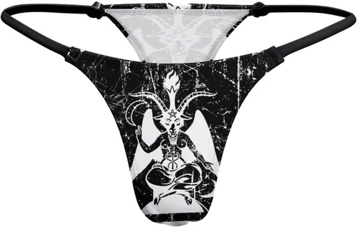 Vista 4 de Satanic Goat Baphomet Tangas de tanga sexy sin costuras, ropa interior de moda para mujer