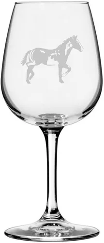 Vista 89 de Abaco Barb Body Horse - Copa de vino grabada multiusos (12.75 onzas) Unique Gifts for Horse Lovers, Personalized Wine Glasses, All-Purpose