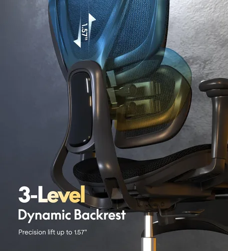 Vista 5 de FLEXISPOT Sentinel Ergonomic Gaming Chair Charcoal Dual-Wing Adaptive Lumbar,Adjustable Armrests,Recline &Tilt Function,Adjustable Backrest,for