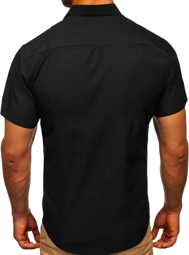 Vista 3 de Camisas de vestir para hombre, de verano, ligeras, de manga corta, casual, con botones